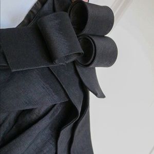 Elegant Cross-Body Black Dress